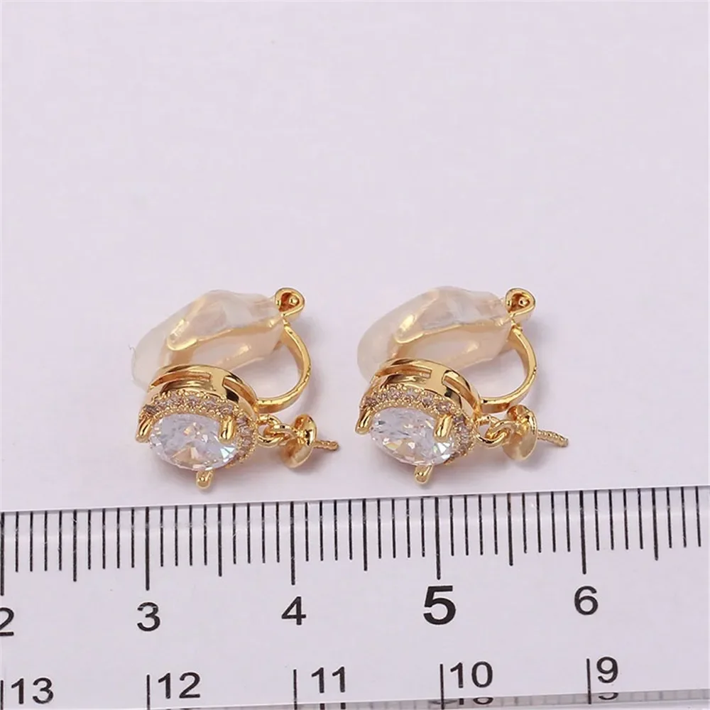 Gold Plated Pearl Earring Settings, DIY Jewelry Making Supplies, Blank Ear Stud Bases for Handmade Accessories, 1pair No Pearl