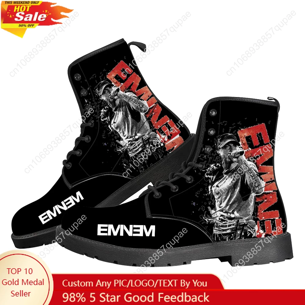 

Eminem Hip hop Rock Singer Casual Boots Mens Womens Teenager Shoes Fashion 3D Boot Outdoor High Quality Customize Made Shoe
