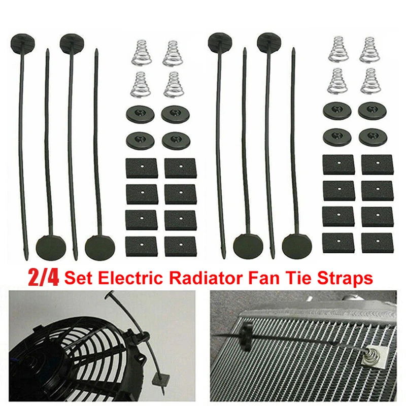 Juego de 2/4 de accesorios universales para coche, camión, radiador eléctrico, ventilador, correa de amarre, accesorios para Honda, BMW, Fiat, Audi, Toyota, VW