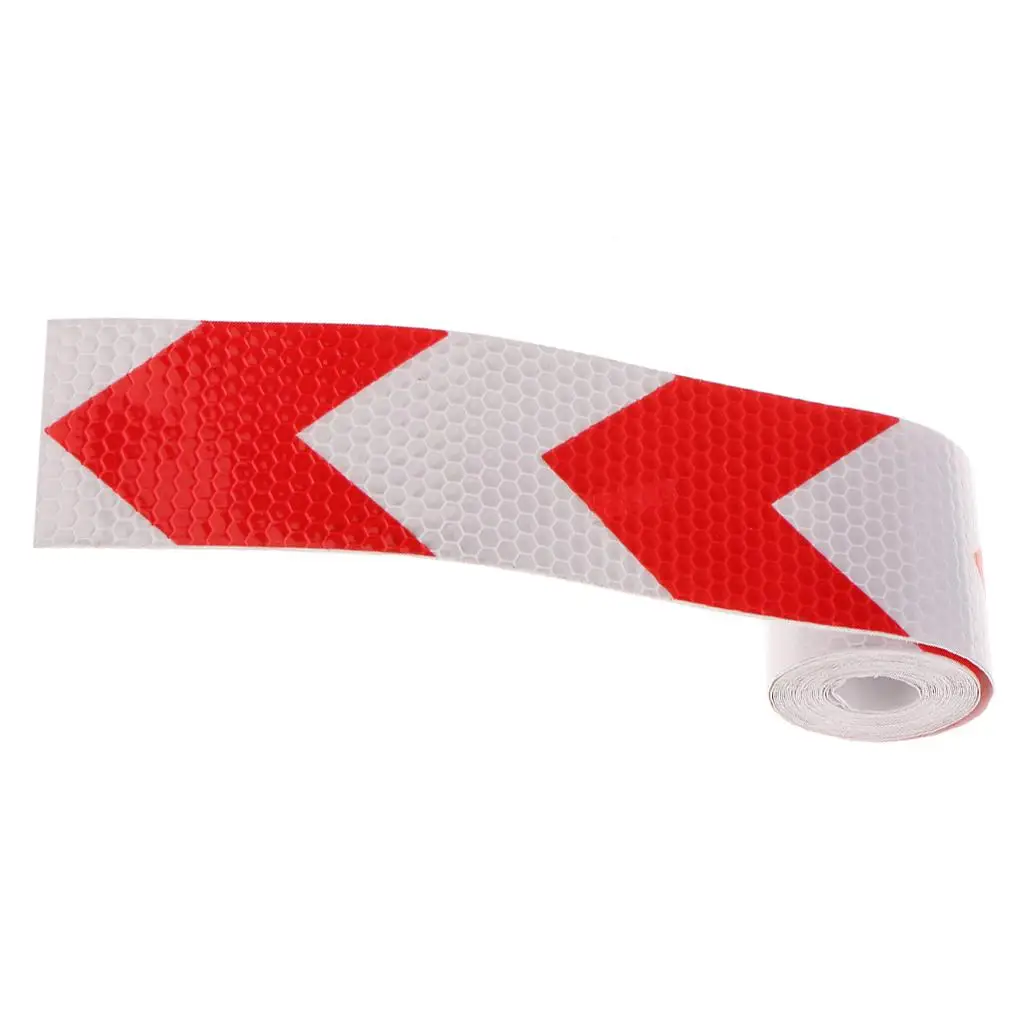 3M Red White Reflective Warning Conspicuity Tape Film Sticker , White 1