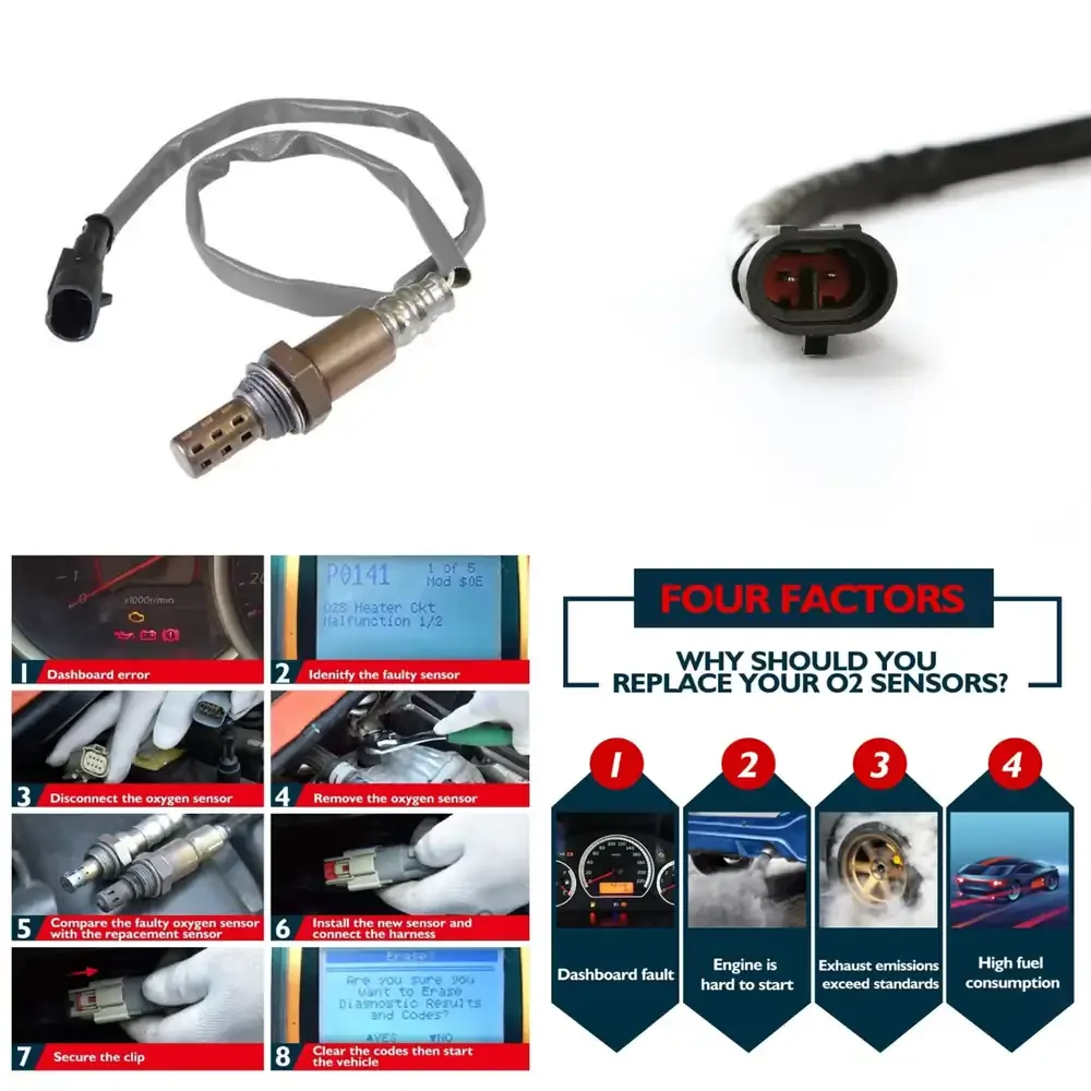 

O2 Oxygen Sensor for Harley Davidson 27703-08 2770308 27703 08 Motorcycle Exhaust Sensor Compatible with Touring Road King