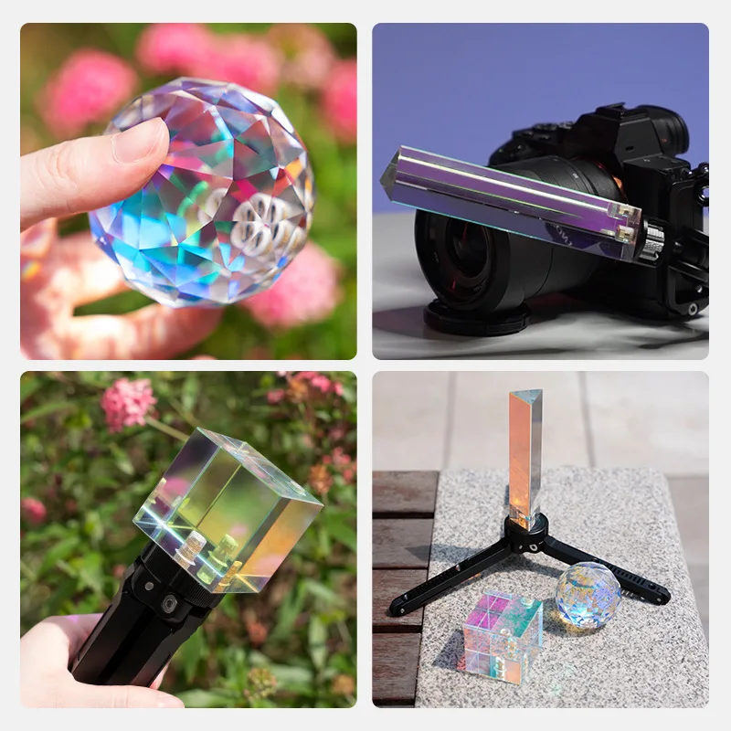 Photography foreground blur film and television props fantasy glare photography crystal ball cube prism camera lens