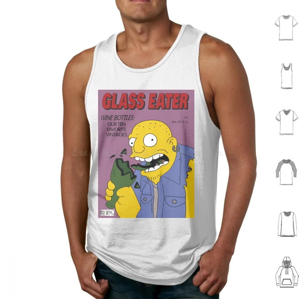 

Glass Eater Funny The Inspired Magazine From 90's Cartoons Tank Tops Print Cotton The Funny 90s Homer Bart Lisa Meme