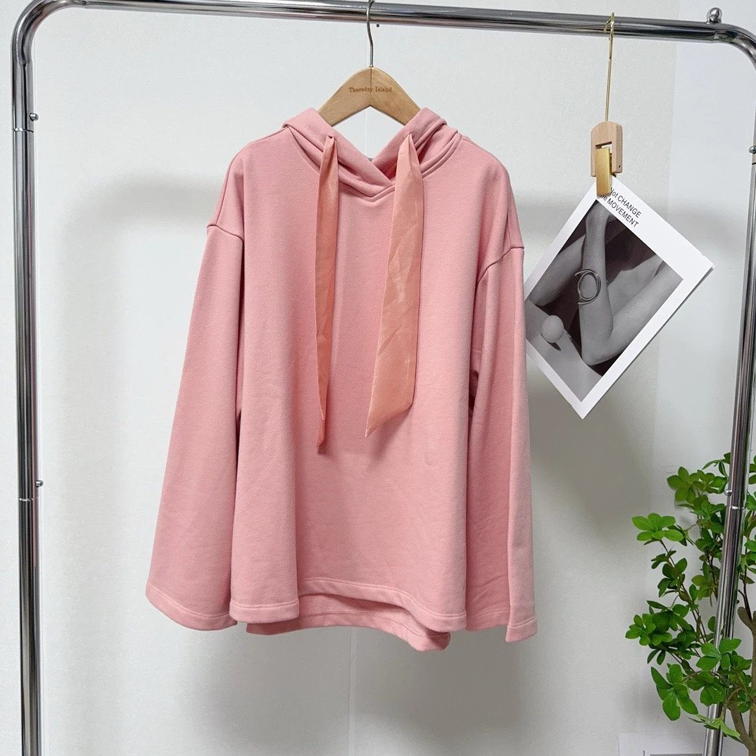 Thursday Island Knitted Hoodie Soft Comfortable Casual Sweatirt Polyester Cotton Blend Women's Faion Autumn 2023