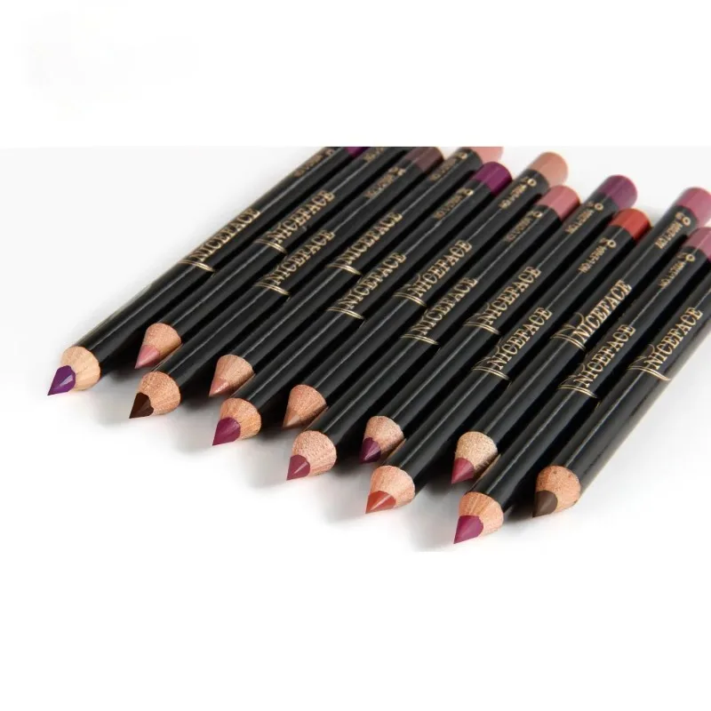 12 Colors Lip Makeup Pencils 1pcs Long Lasting Cheap Pigments Red Brown Purple Waterproof Matte Lip Liner Makeup Kits