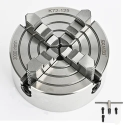 Lathe Chuck 125mm SANOU 4 Jaw Independent Chuck K72-125 With Back 3 Hole Install