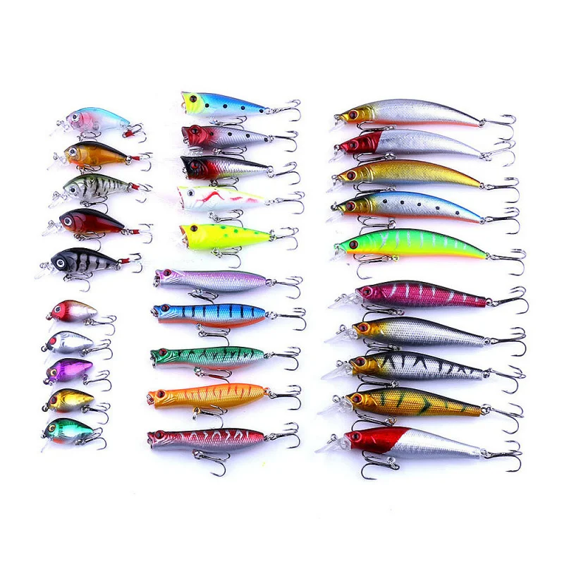 

MinoBo 26-30PCS Rock Climbing Lure Set Soft Plastic Fishing Bait Simulation Tackle for Frehwater & Saltwater Multi-Specification