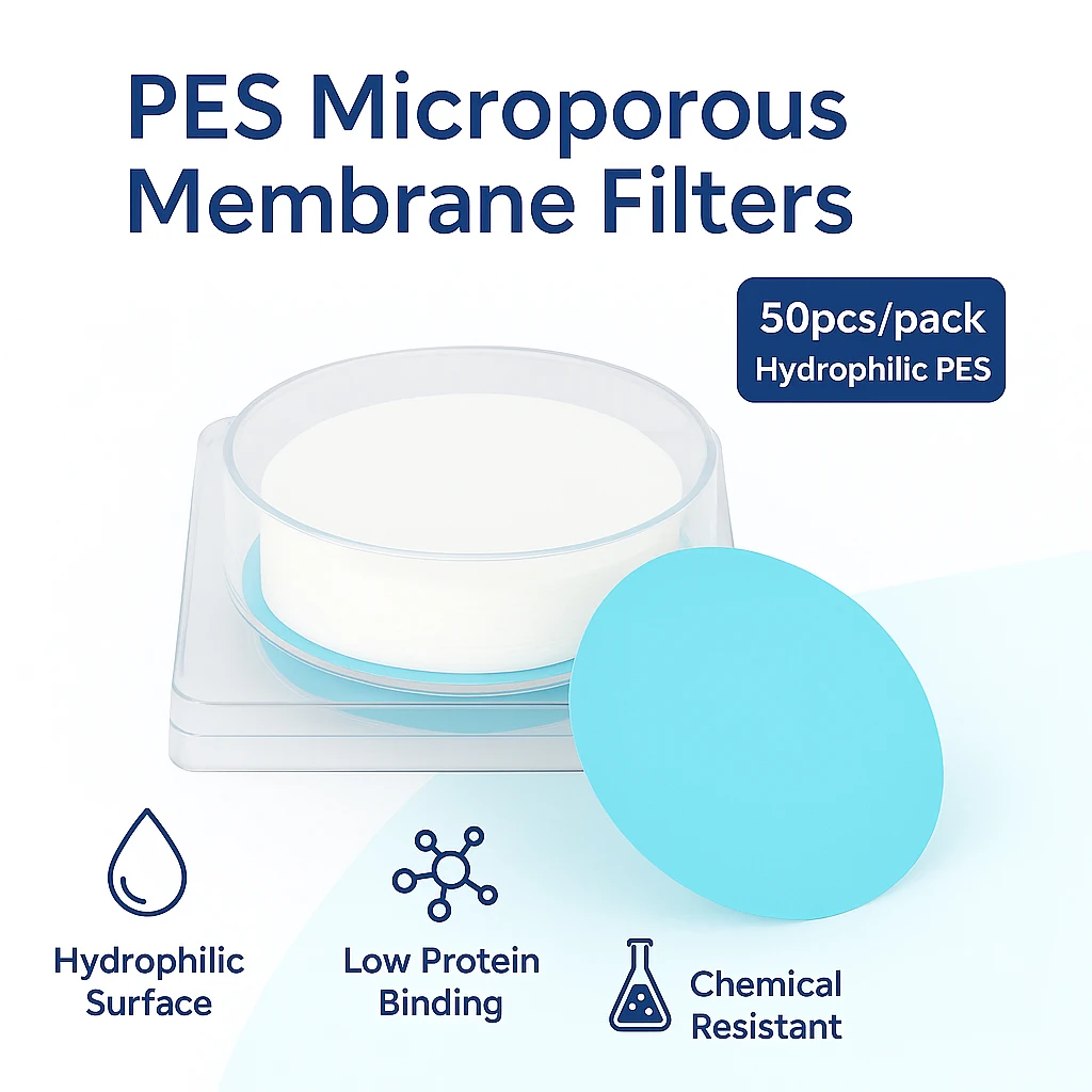 غشاء تصفية المياه PES المحب للماء 0.22um معدل تدفق عالي مختبر التكنولوجيا الحيوية الطبية ترشيح المذيبات العضوية