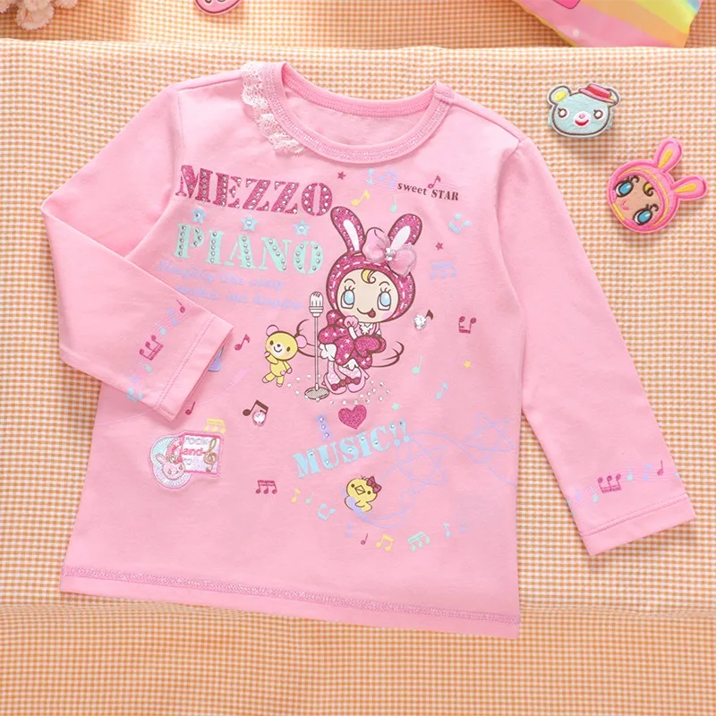 Girls Long Sleeved T-shirts  Japanese Kids T-shirt  Baby Clothes  Girl Tops Korean Children's Undershirts Baby Bottoming Shirt
