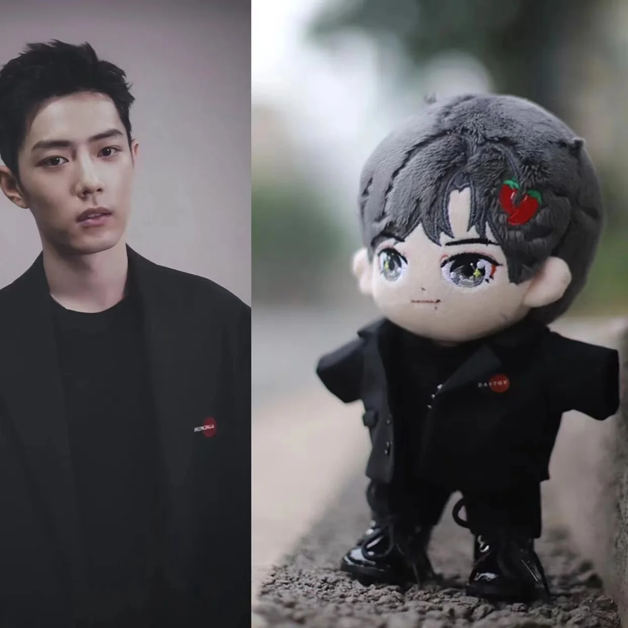 In Stock 20cm The Untamed Chen Qingling Wei Wuxian Actor Sean Xiao Zhan Stuffed Plush Cotton Doll Same Style Clothes Black Suit