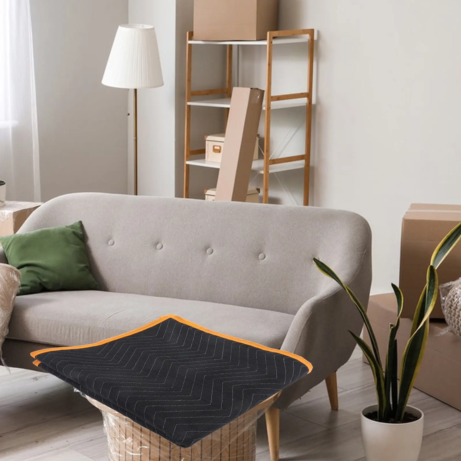 Heavy Duty Moving Blanket Black Quilted Fabric Large Packing Blanket Furniture Protection Moving Pads Furniture Covers
