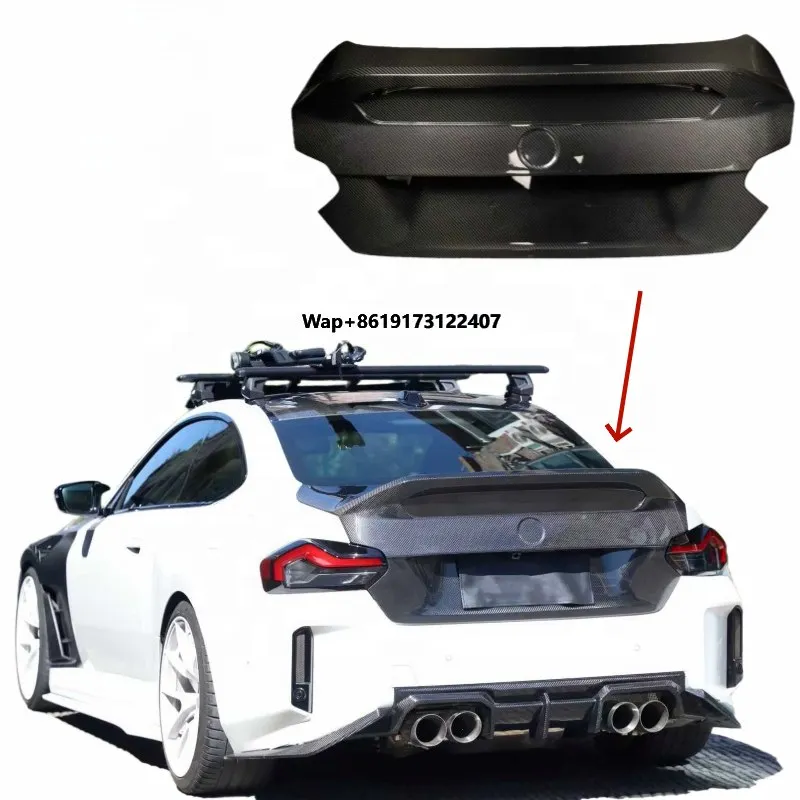 

Real Carbon Fiber V Style Rear Bumper Lid For M2 G87 Carbon Trunk Bumper Lip Spoiler Engine Cover Body Kits