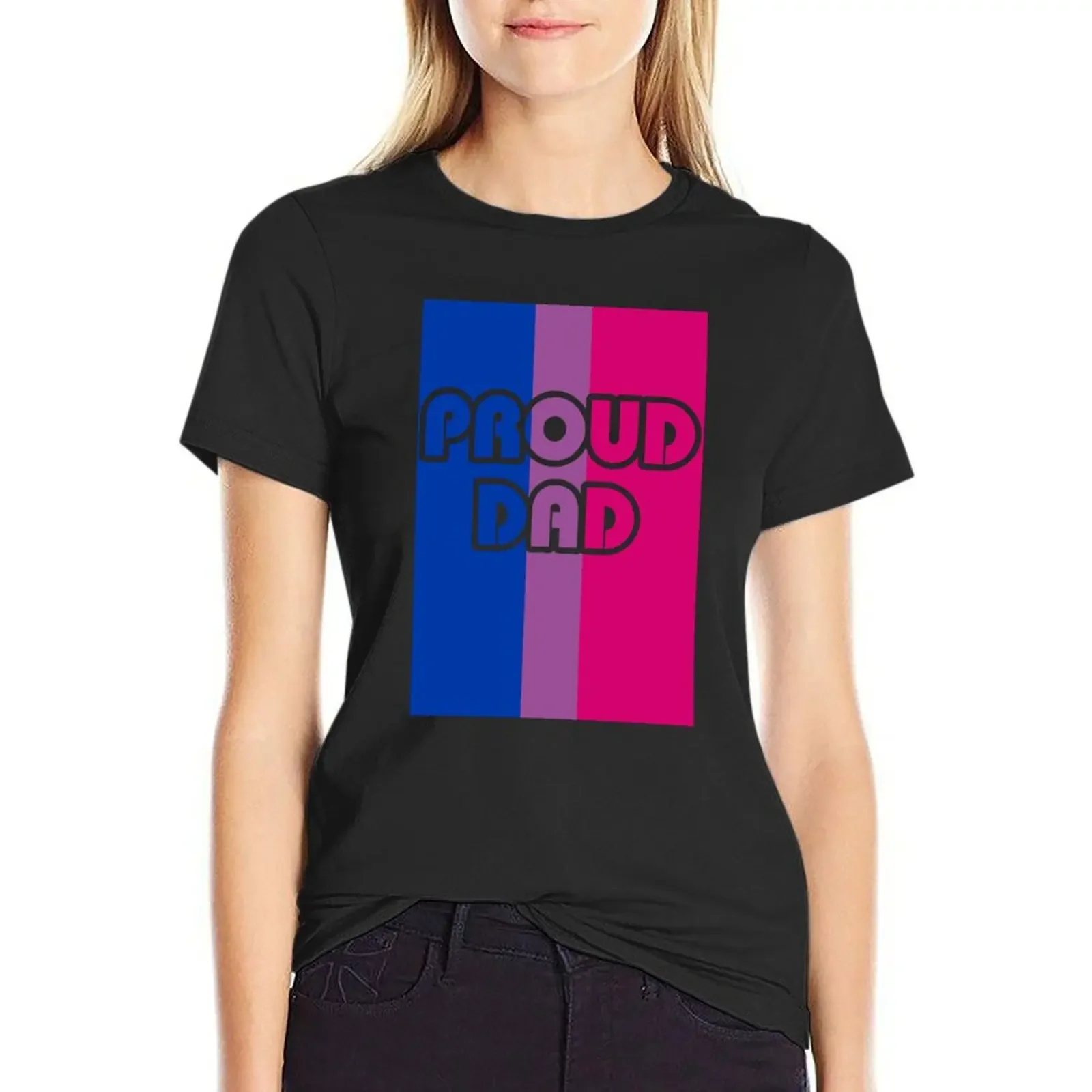 

Proud Dad Bisexual Flag T-Shirt new edition Blouse blacks Women's tops