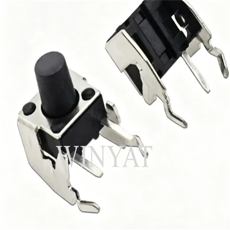 40PCS  6x6 PCB Momentary Tactile Tact Push Button 4-Pin Self-reset Switch Right Angle With stent 10/11/12/13/14/15