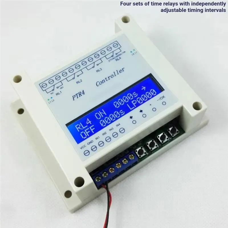 LDHL PTR4-IND 4-Channel Programmable Digital Time Relay Timer Controller Delay Switch Module Independent Timing Cycle