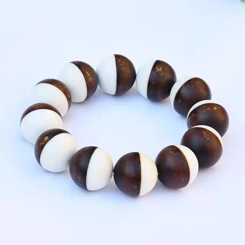 2026 Hot Ancient Amber Beads Bracelet, Grey Amber Treasure Bowl Design, Vintage Buddhist Prayer Bracelet for Couples & Friends