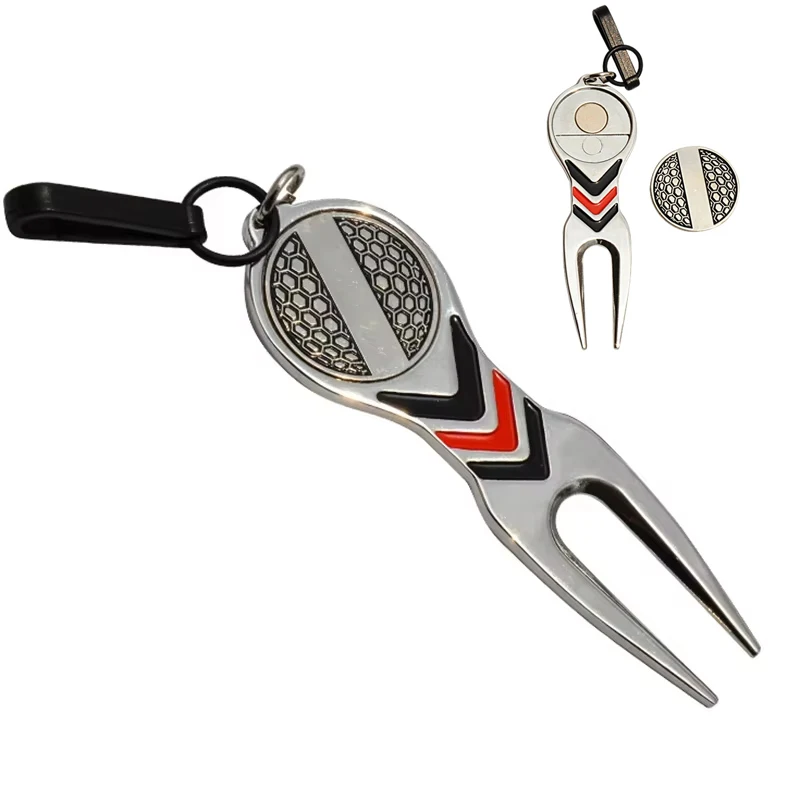 Caiton High Quality Golf Divot Repair Tool, Aluminum Alloy Material& Detachable Golf Ball Marker