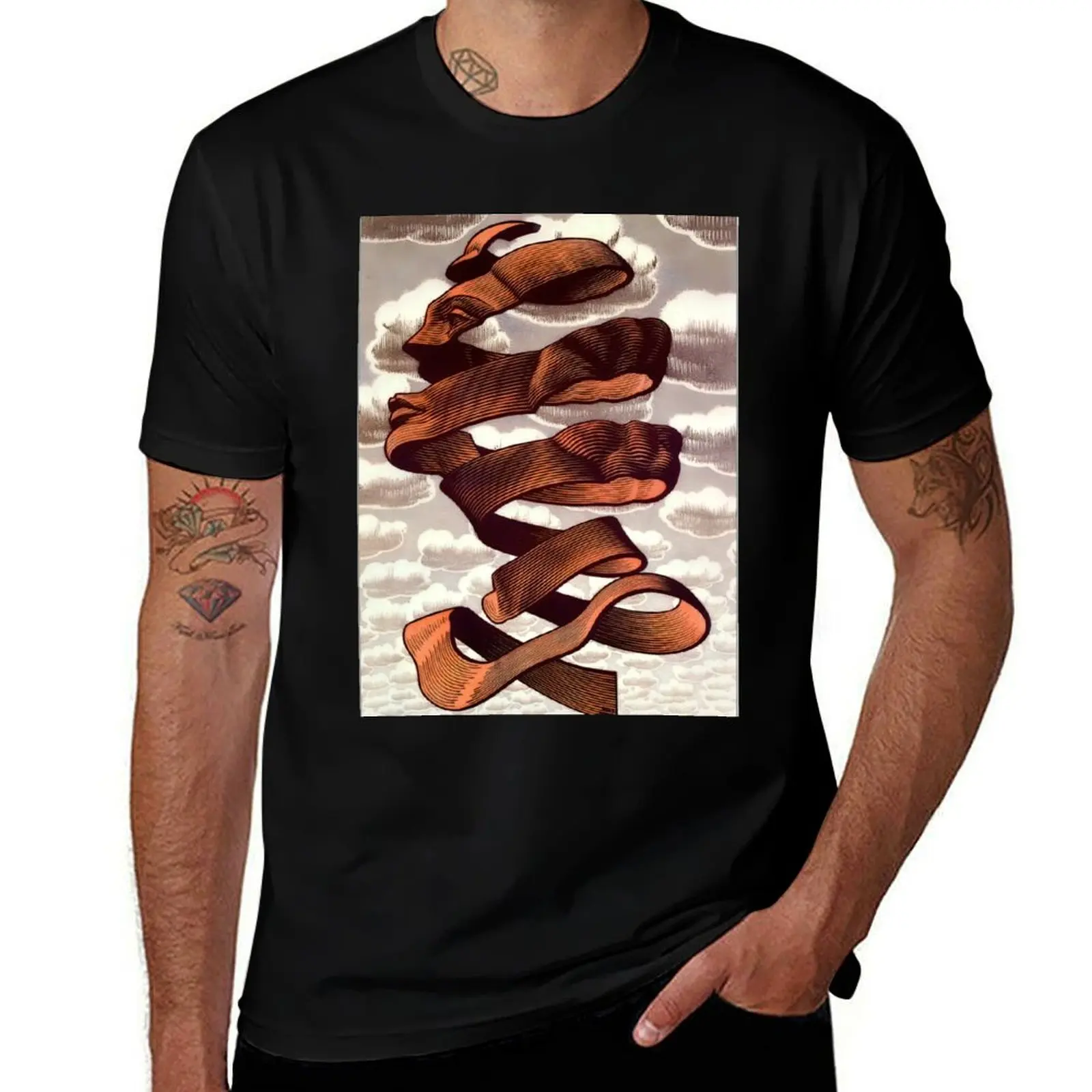 Escher - Display Face T-Shirt Holiday Simple Tee Shirt