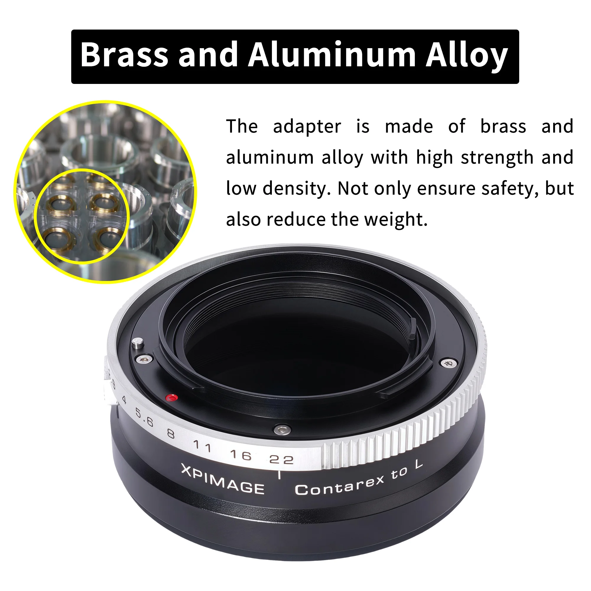 حلقة محول تركيب عدسة XPIMAGE Contarex إلى L متوافقة مع عدسات Ikon Contarex لكاميرات Leica SL أو Panasonic S5 L Mount