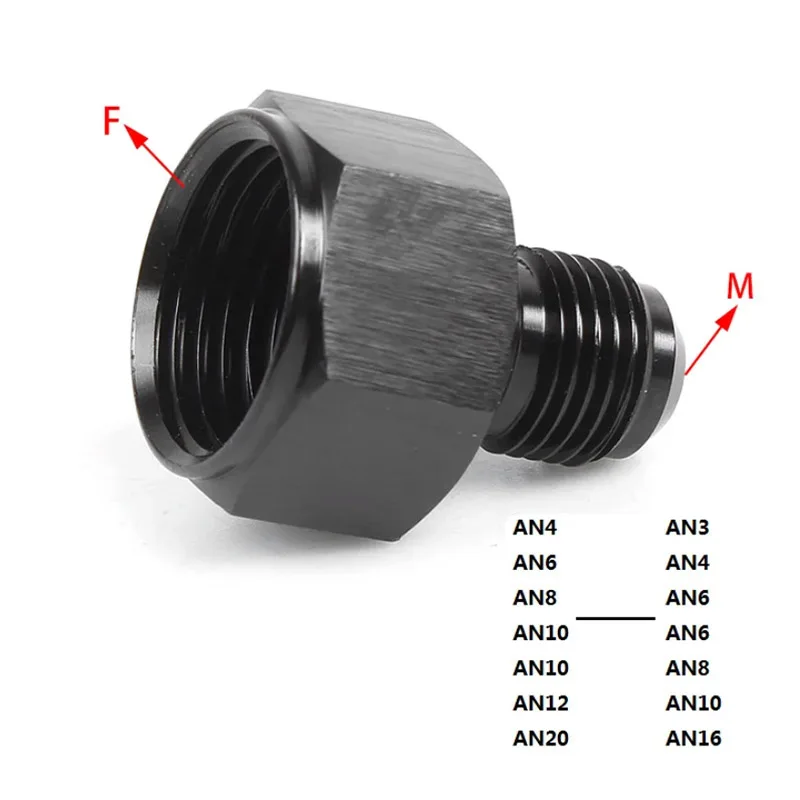 ZK Oil Cooler Aluminum Conversion Variable Diameter Joint Oil Pipe Outer Thread Connection Adapter, Male Female Conversion Screw