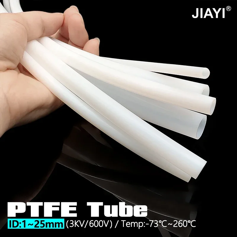 Teflonto Tube I.D 1-19mm Multiple Sizes PTFE Lined Hotend Throat for J-head Hotend Extruder Durable 3D Printer Accessories