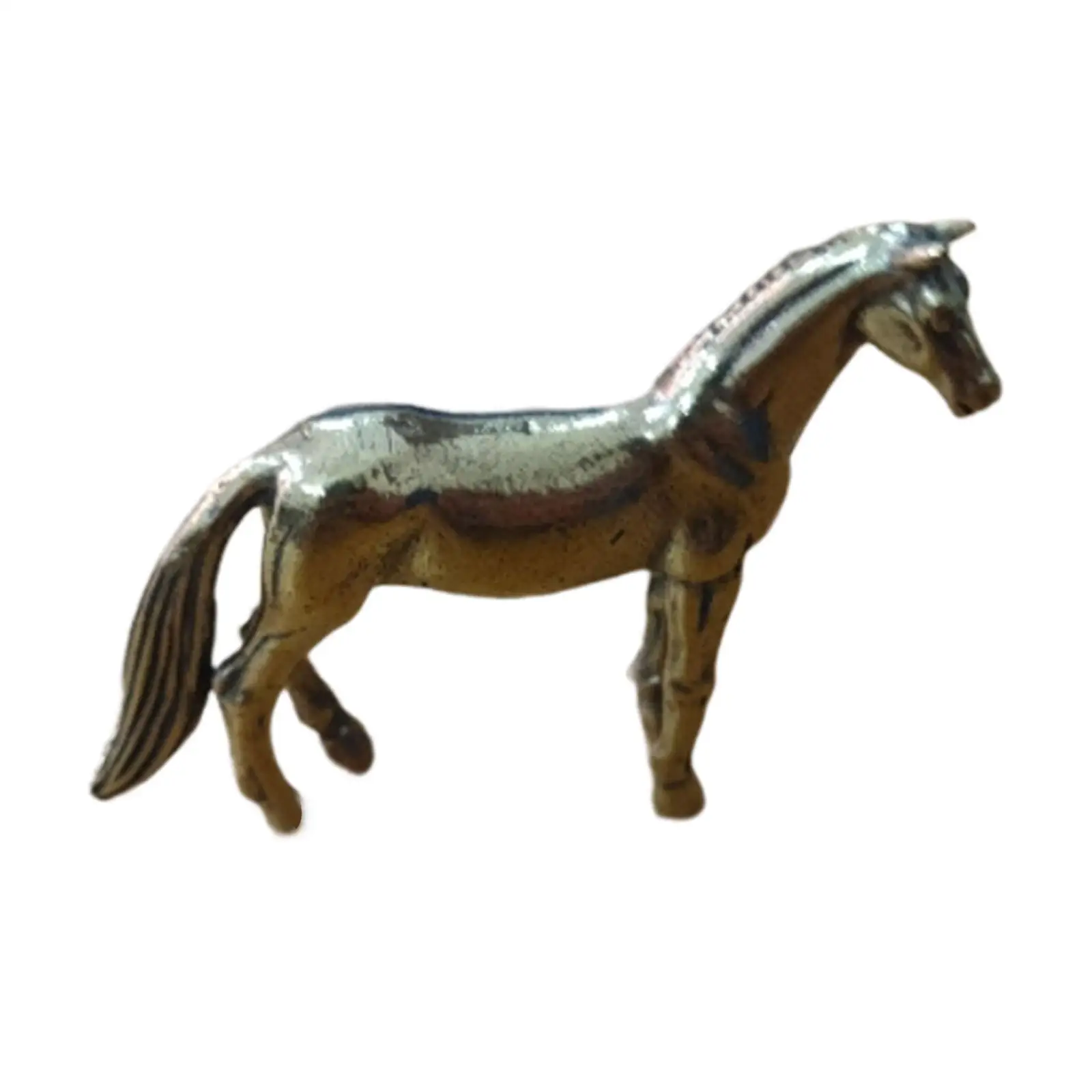 

Western Cowboy Horse Sculpture Micro Carved Copper Statue Tabletop Decor for Animal Lovers