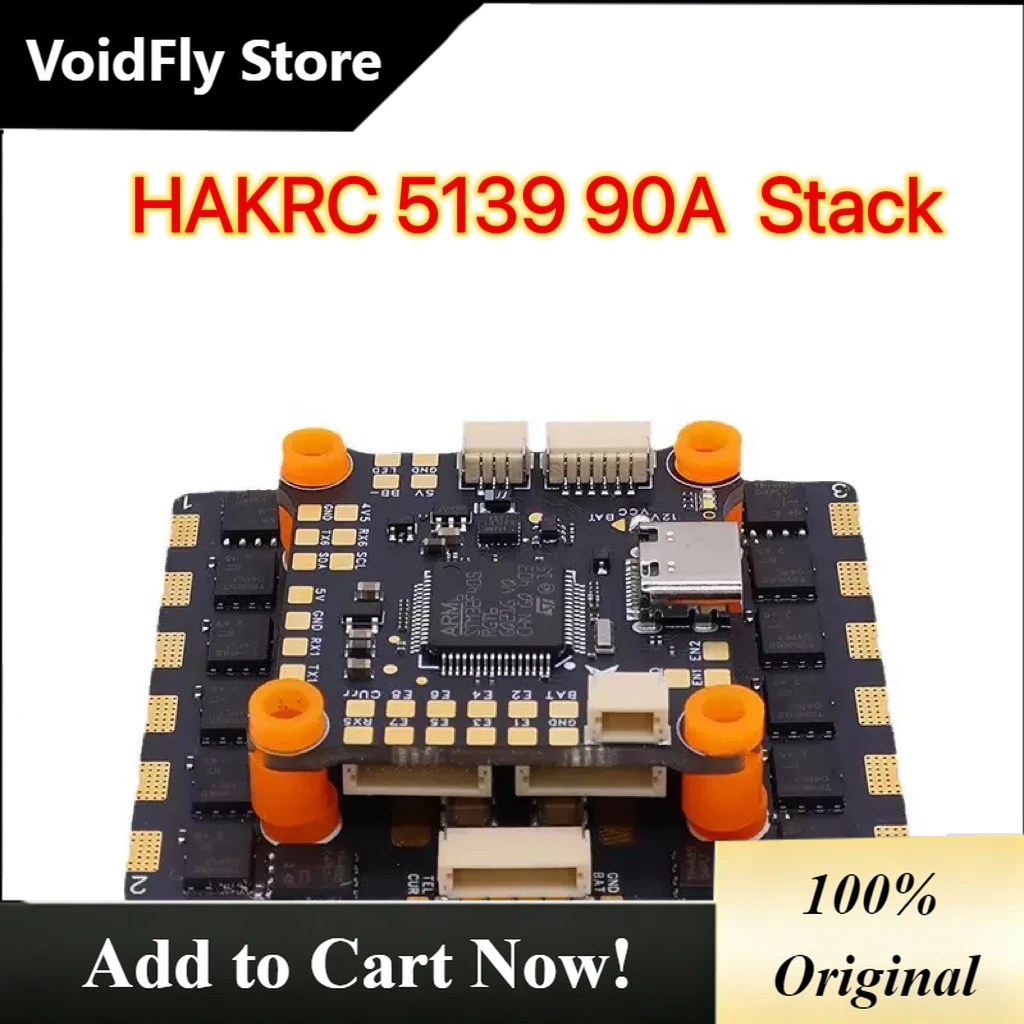 VoidFly PFLY HAKRC 90A Flight Controller BLS FC&ESC Stack 3-6S HD/Analog VTC FPV Drone Flight Control for FPV Racing Drones Acce