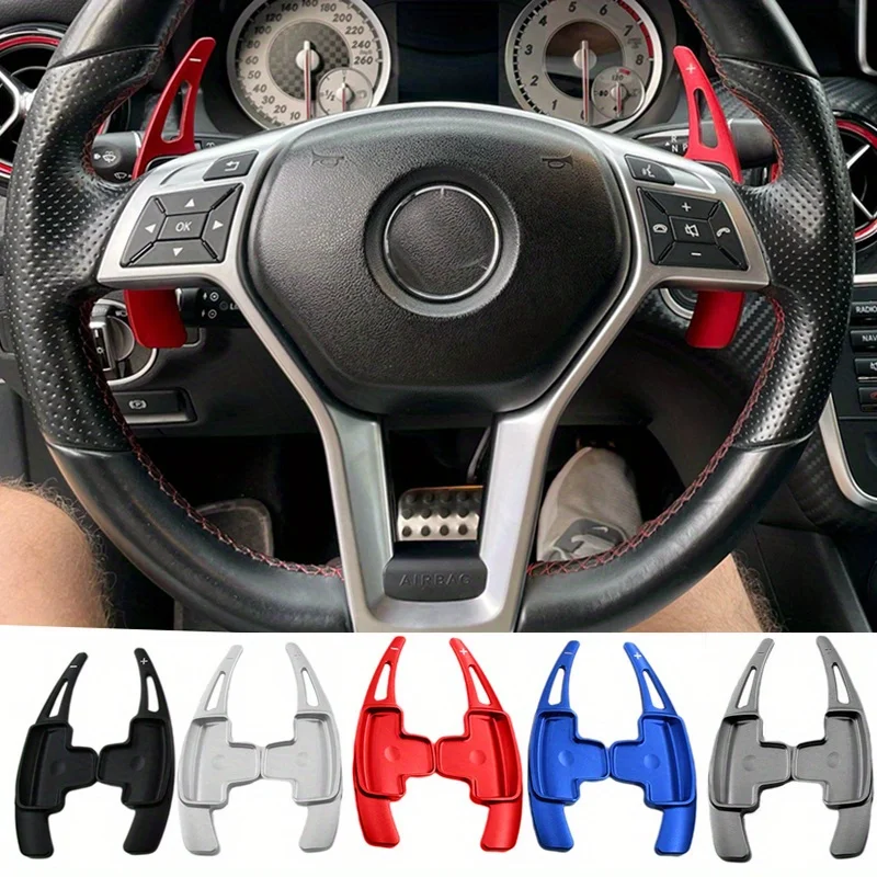 Steering Wheel Paddle Shifter Extension for Mercedes A B E GLA GLK SLK Class Aluminum Shift Paddle Blade Kit Paddle-Shift Cover