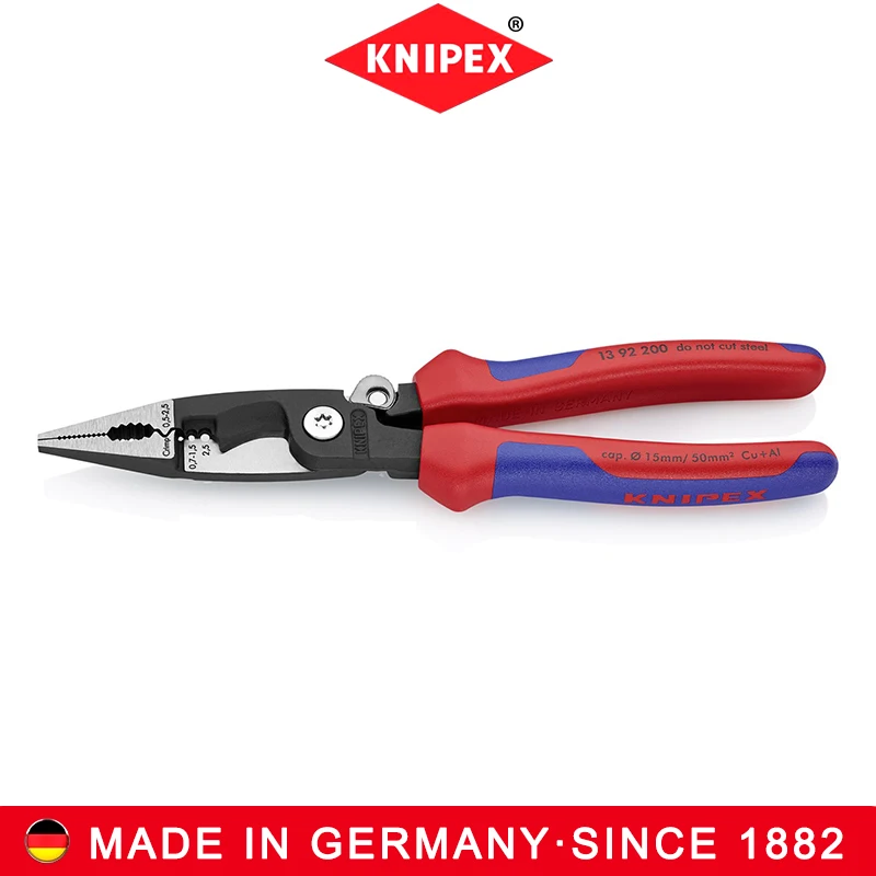 

KNIPEX Neddle Nose Pliers Bending Deburring,Cutting Cable, Stripping and Crimping Wire for Electrical Installation 1392200