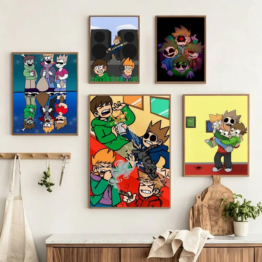 Funny E-Eddsworld  Poster HD Self Adhesive Waterproof Wall Art Ideal for Home Office Dorm Gift Customizable