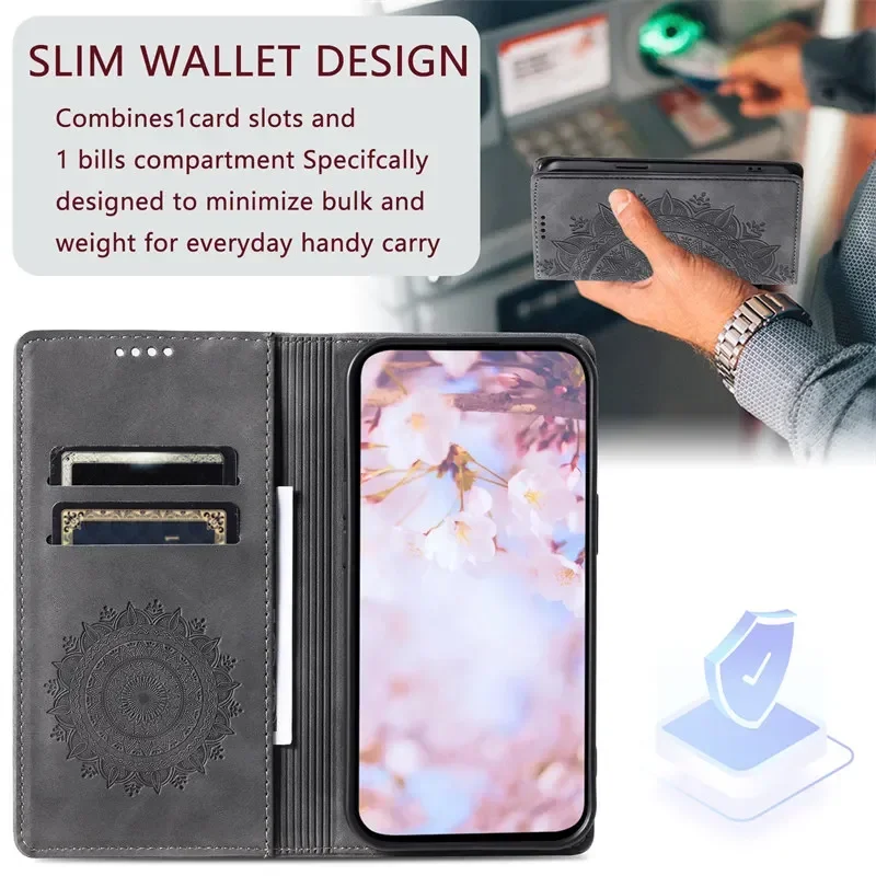 Magnetic Flip Leather Case For Samsung Galaxy S24 Ultra S23 FE S22 S21 S20 S10 S9 S8 Plus Note 20 Wallet Card Phone Cover Coque