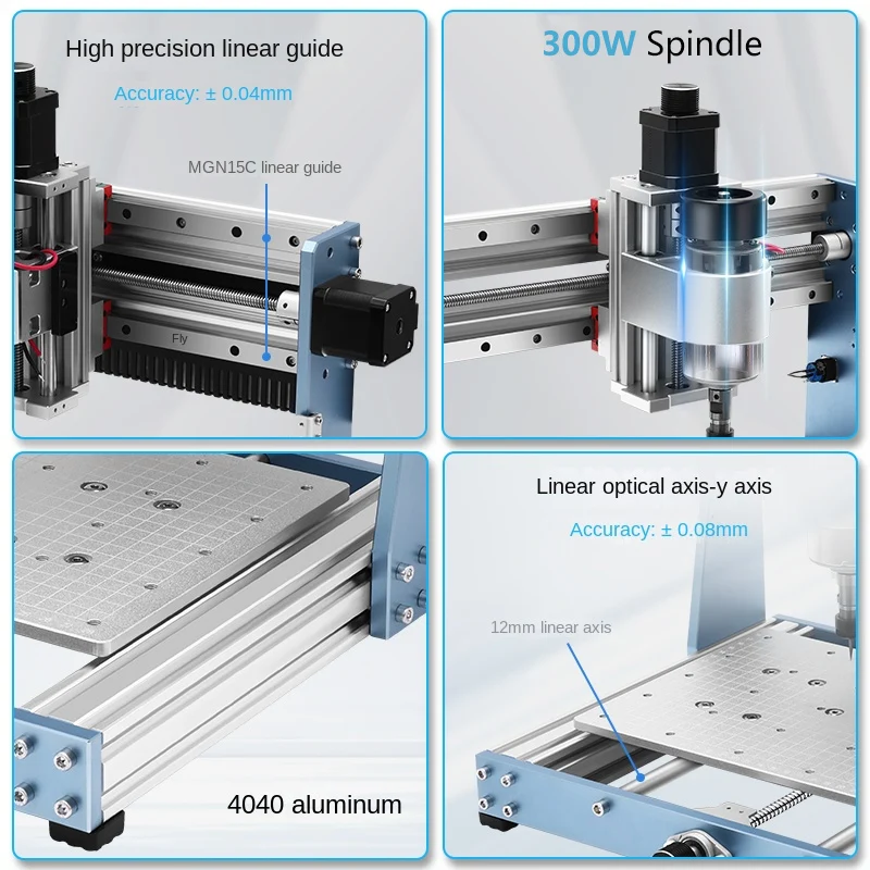 CNC Router 3020 Pro 300w Spindle Linear Guide Laser Engraving machine DIY CNC Milling Machine for Matel Wood PCB