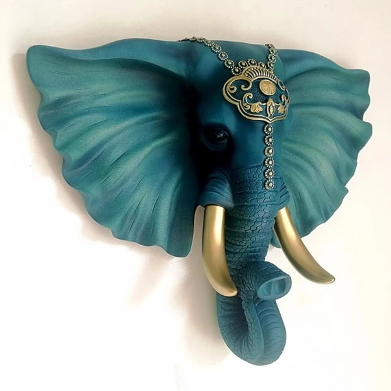 

Feng Shui Elephant Wall Art, Hand-Painted Resin Sculpture, Fortune Home Decor, 3D Entryway Wall Plaque