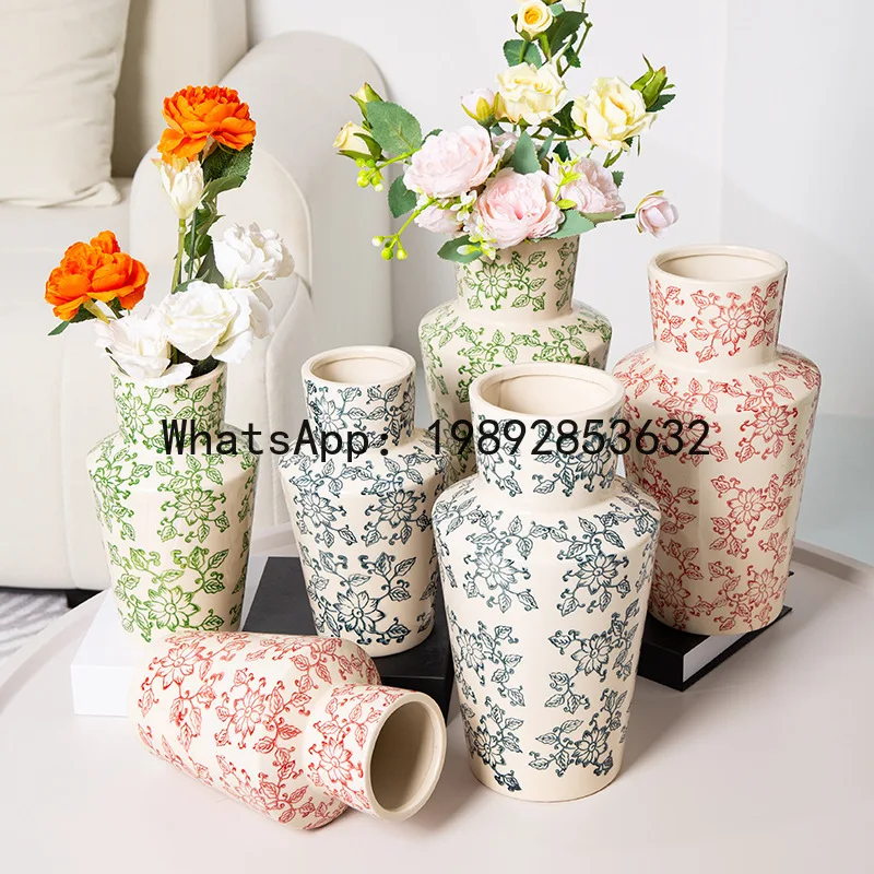 

Ceramic Vase Blue and White Porcelain Vase Flowerpot Handmade Flower Arrangement Accessories Home Decoration Terrarium