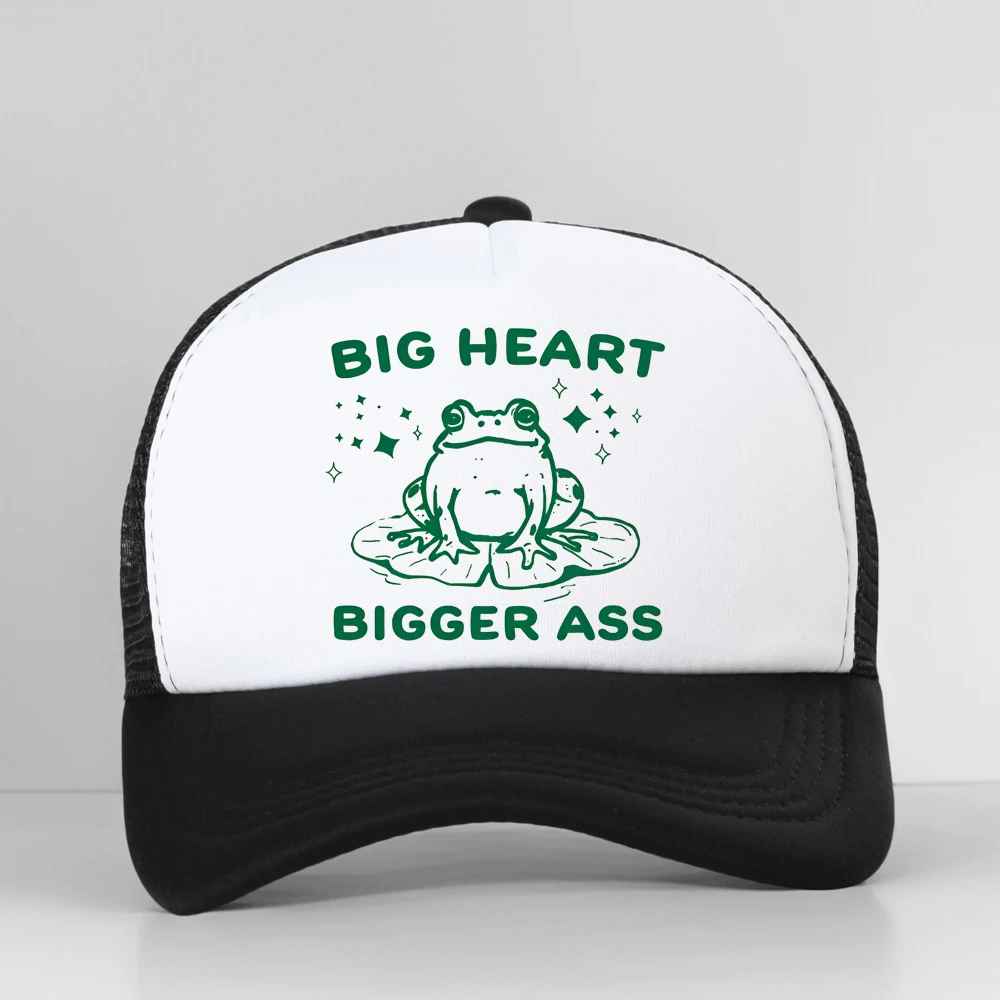 Big Heart Bigger Ass Mesh Breathable Baseball Cap Summer Unisex Casual Outdoors Adjustable Hat