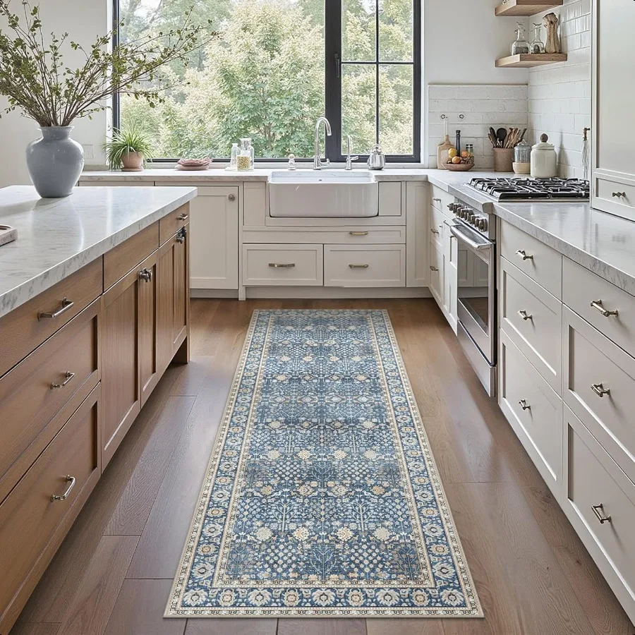 

2x6 Rug Runners for Hallways Washable Runner Rug Non Slip Floral Print Style Rugs for BedroomLightweight Low Pile Carpet for H