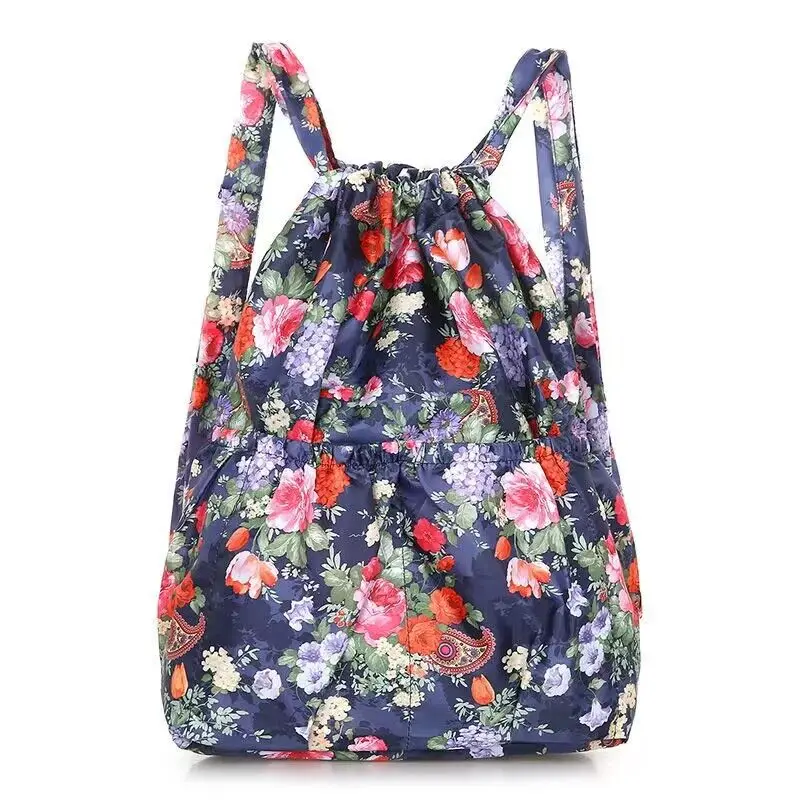 Women\'s Nylon Bundle Pocket Backpack Outdoor Sports Bag Large Capacity Bag