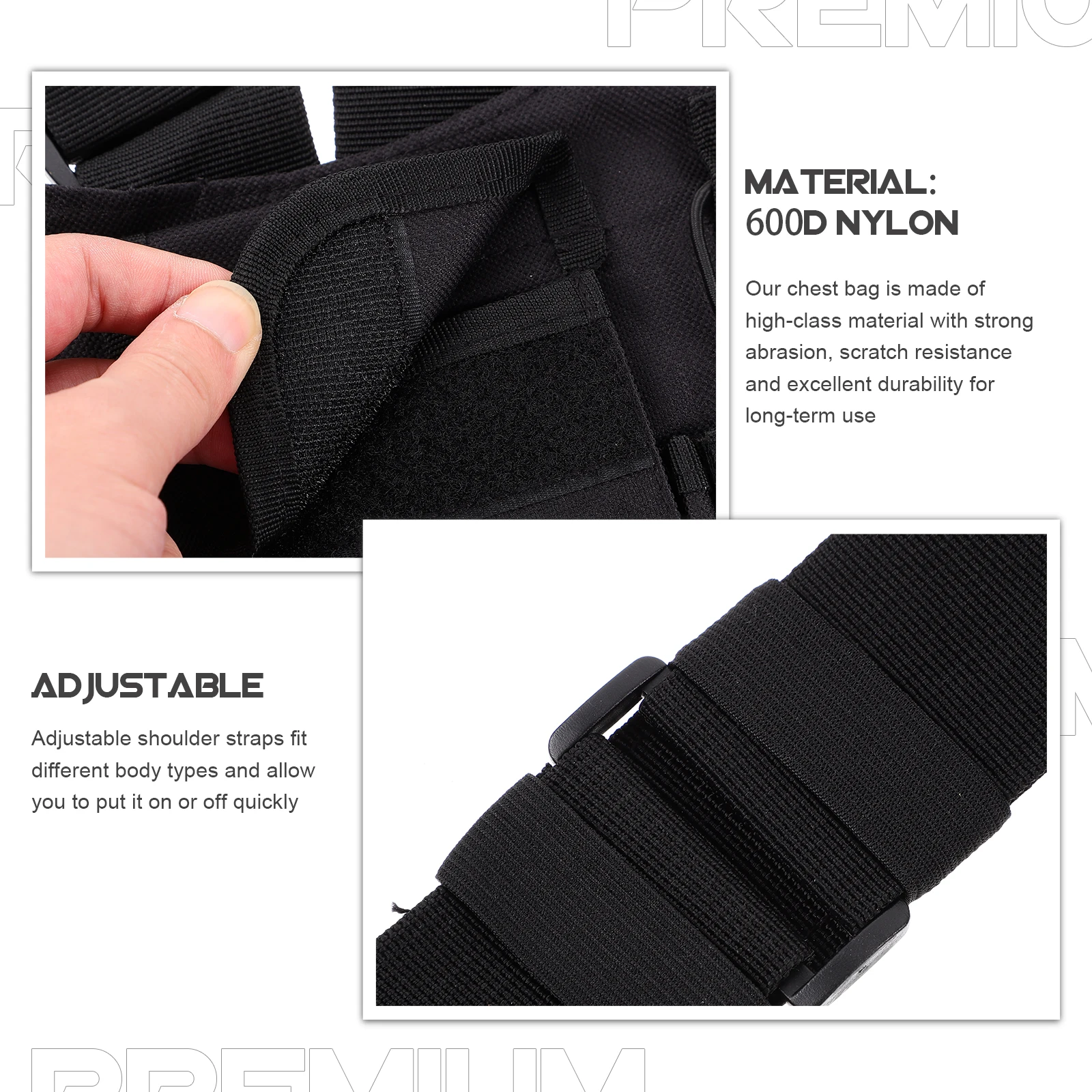 

Bag 600D Nylon Outdoor Radio Harness Portable Pack Adjustable Straps For Running Hiking Camping