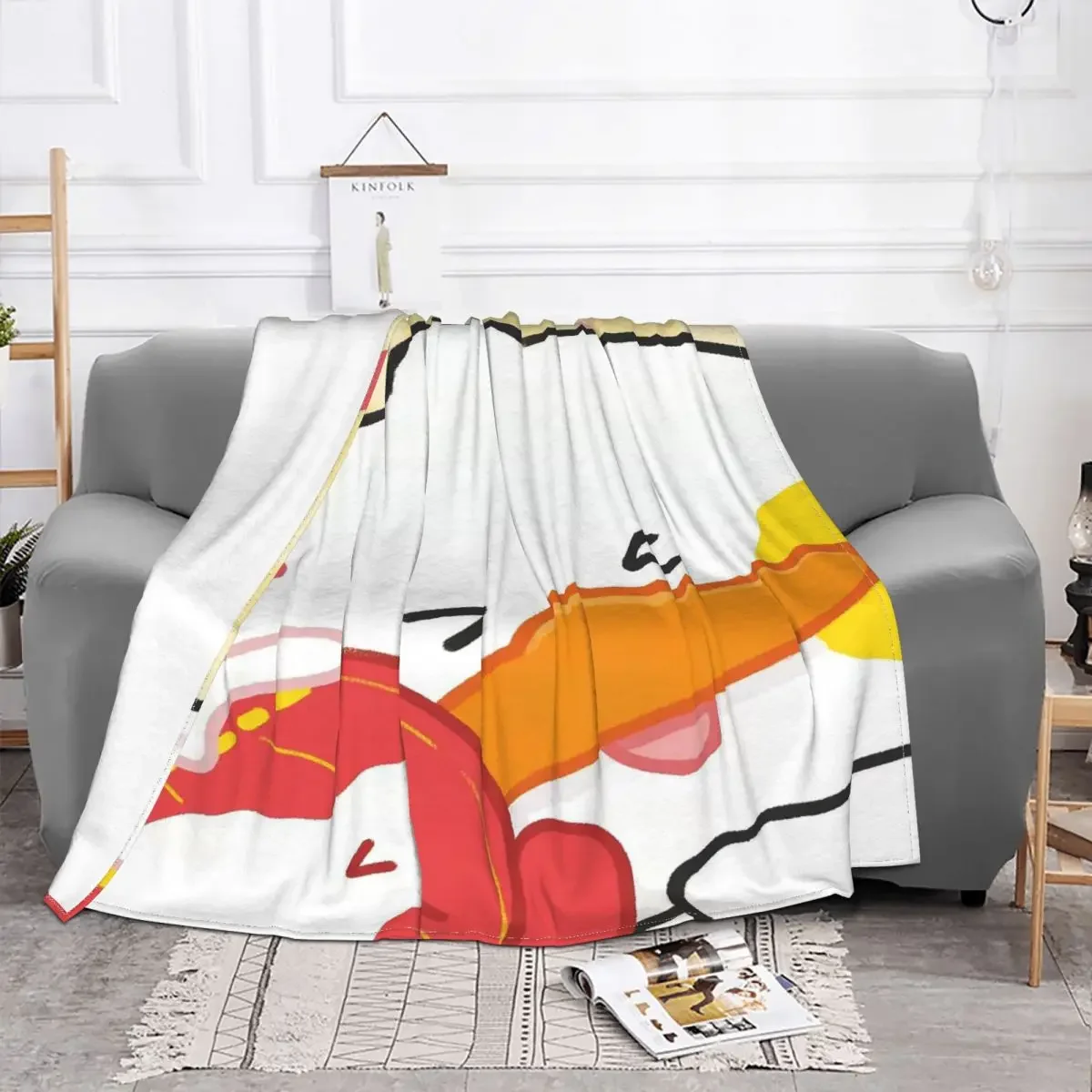

Cute Yellow Duck Baby Blanket Sofa Cover Flannel Printed Animal Cartoon Gift Soft Multi-function Throw for Home Travel Quilt