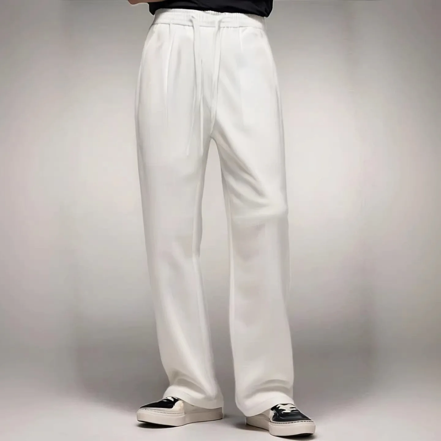 

Новинка весенней коллекции: мужские повседневные брюки прямого кроя из дышащего полиэстера, комфортные, облегающие, с эффектом стройности и драпировки