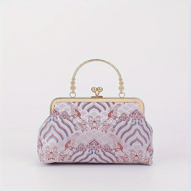 

Vintage Embroidered Frame Bag, Elegant Crossbody Bag, Women's Retro Handbag, Shoulder Bag & Purse