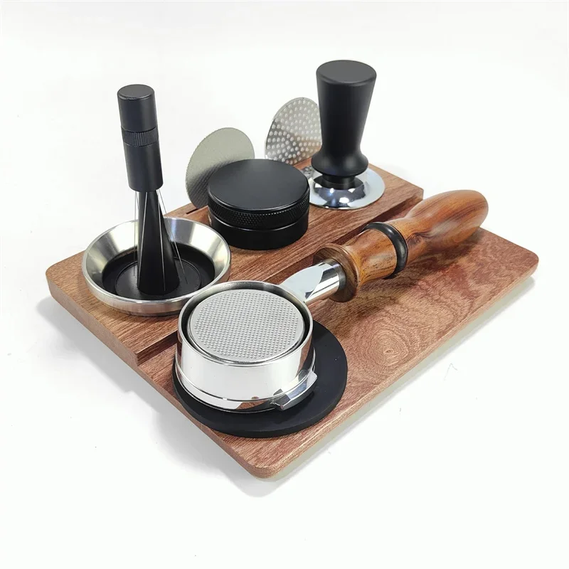 

51MM/54MM/58MM Coffee Tamper Mat Station Stand Sapele Wood Portafilter Holder Support Base Rack Barista Espresso Accessories