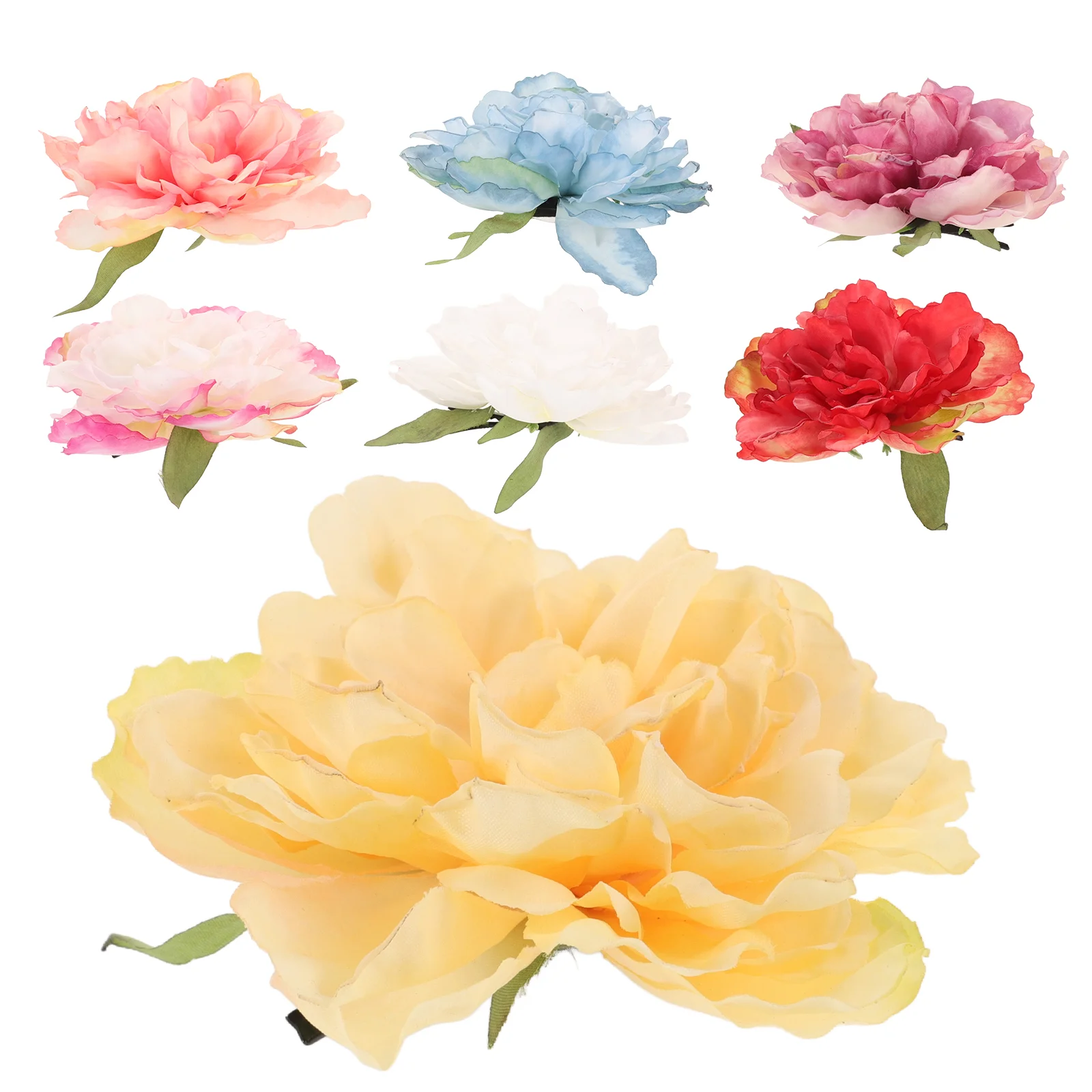 

7 Pcs Peony Flower Hairpin Floral Clips Jewelry Barrettes Flowers Summer Wedding Cute Bridal Accessories