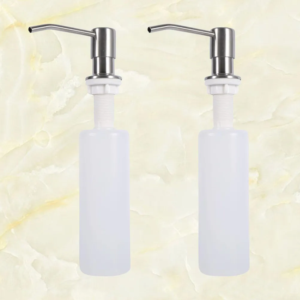 300ml Leak-Proof Refillable Sink Soap Dispenser for Kitchen & Bathroom – 2pcs Liquid Hand Soap or Sanitizer Dispenser