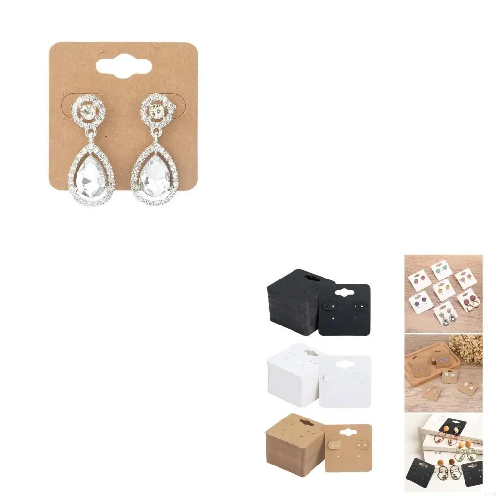 

100Pieces Durable Paperboard Earring Holder Cards for Jewelry Showcase Practical Earring Display Cards for Jewelry Show