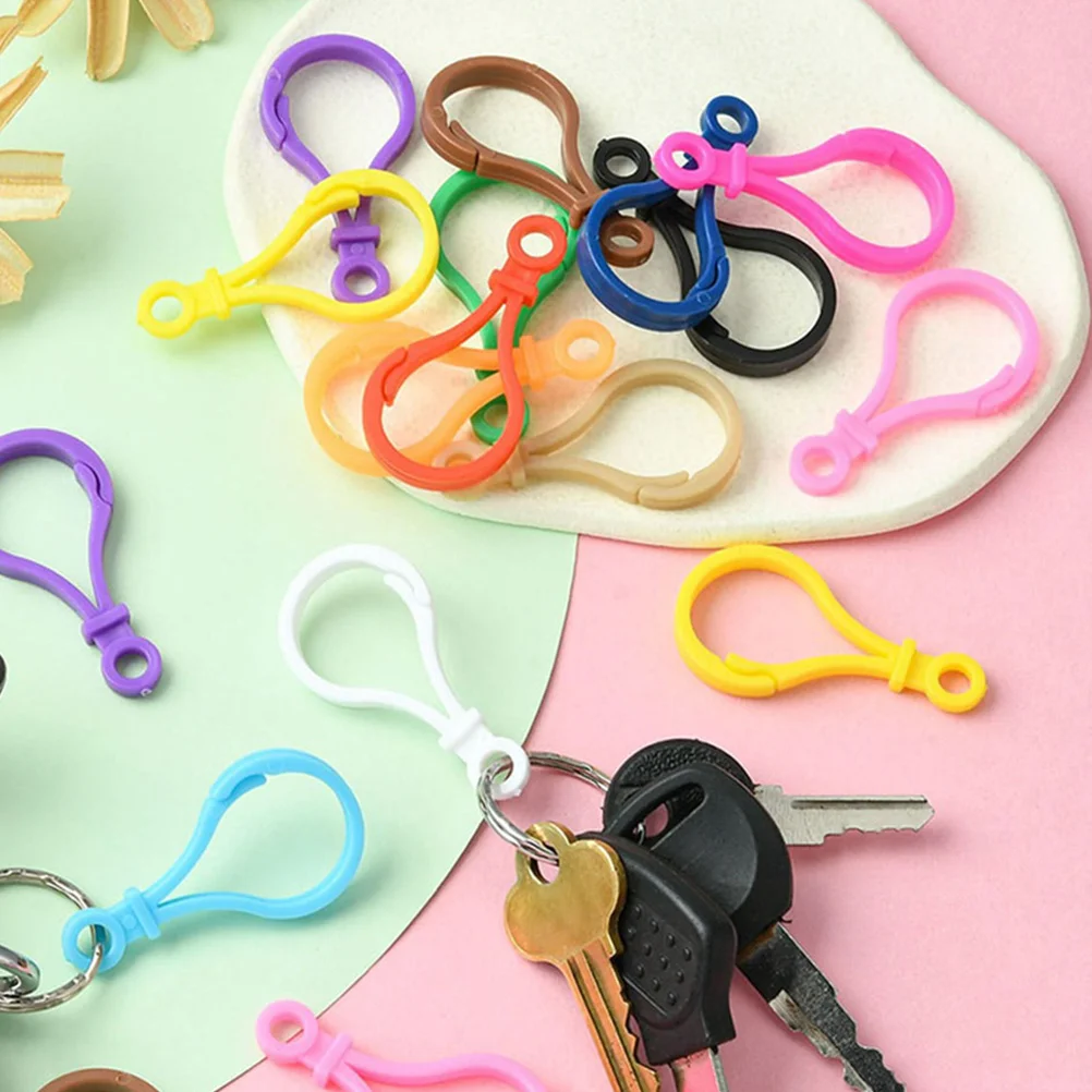 

100 Pcs Color Light Bulb Buckle Keychains Clip Blank Accessories for Men Rings PP Hooks Lightweight Sturdy Keychain Making