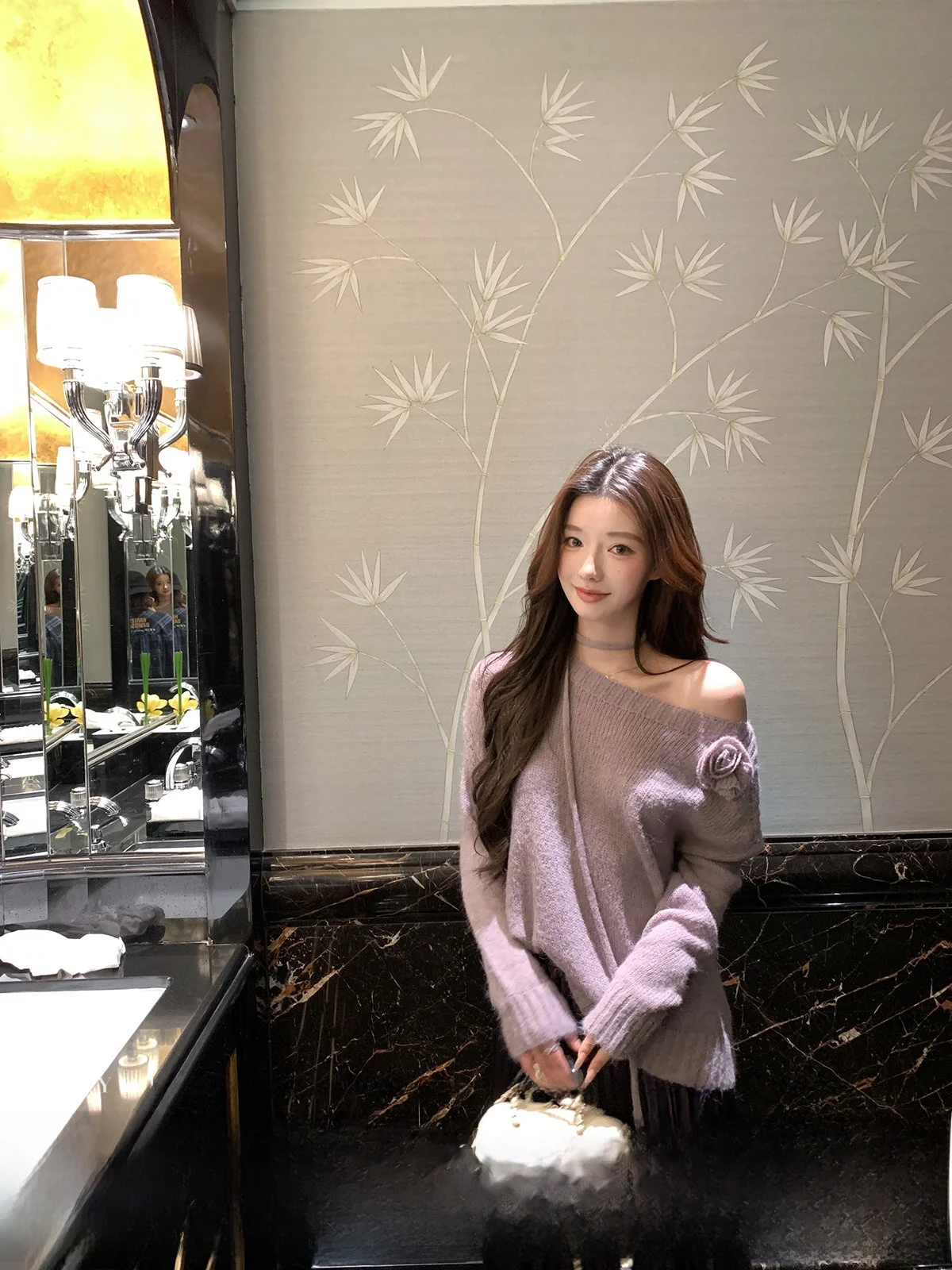 

YOLI Parisian Sle Loose Fit Overhead Sweater Women's Autumn Lazy Faion oulder Slanting Versatile Slimming Top