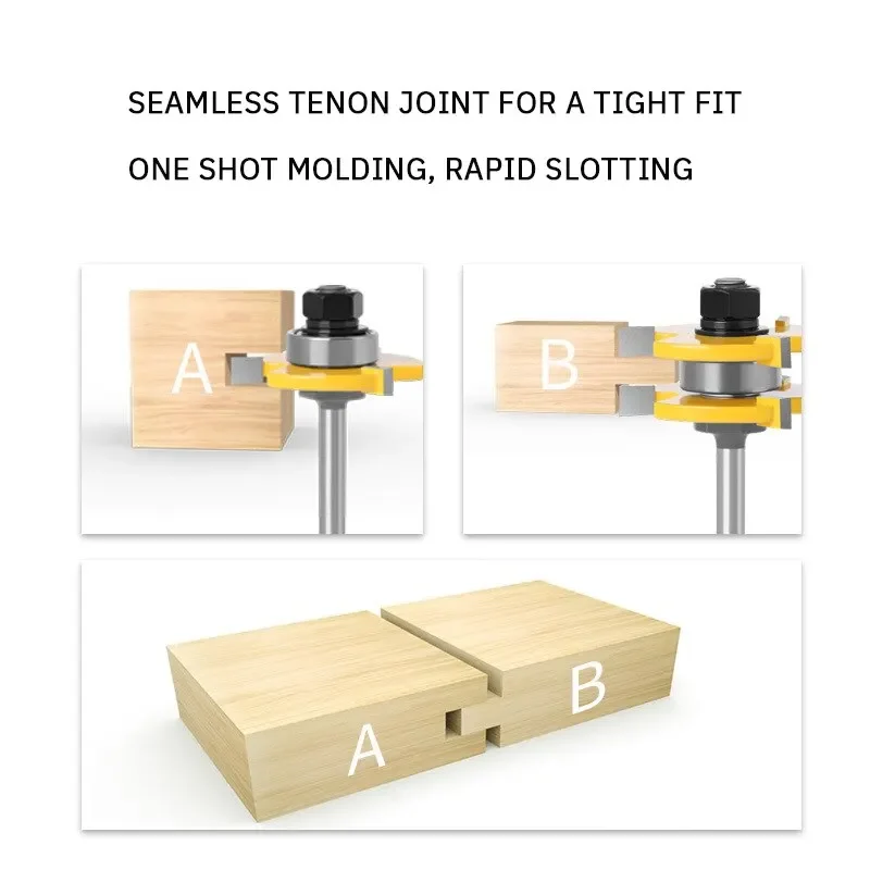 2 قطعة قاطعة المطحنة النجارة 3 الأسنان T على شكل لسان مربع الأسنان الطابق الربط سكين نحت السكاكين