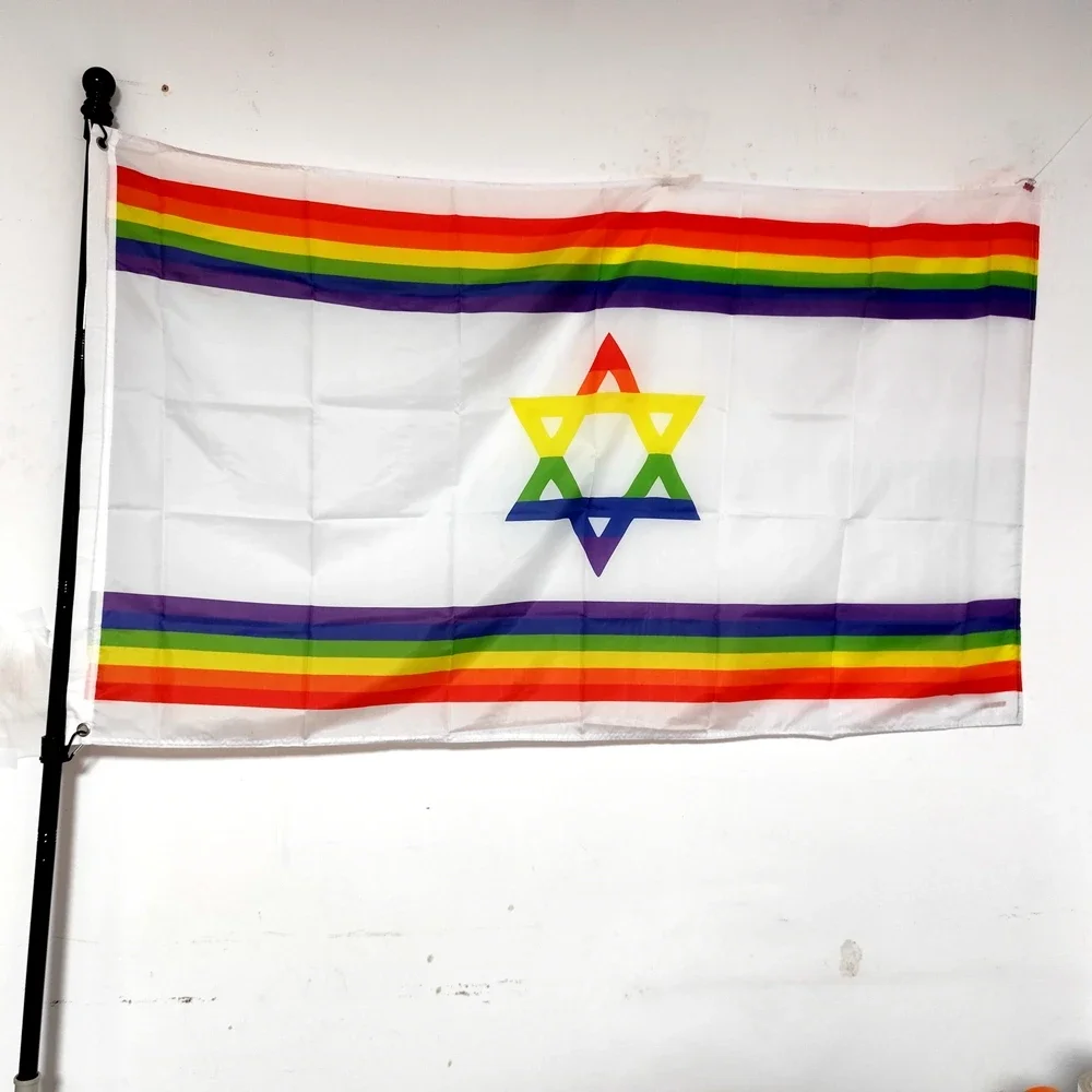 Israel Israelis Flag Rainbow Gay Pride Flag 90X150cm Hanging For Outdoor Decoration