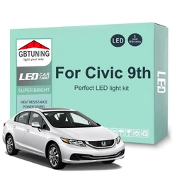 11Pcs For Honda Civic IX 9 MK9 9th Gen 2012 2013 2014 2015 Car LED Interior Light Bulb Kit Dome Trunk Reading Indoor Lamp Canbus